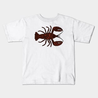 Lobster (black and brown horizontal) Kids T-Shirt